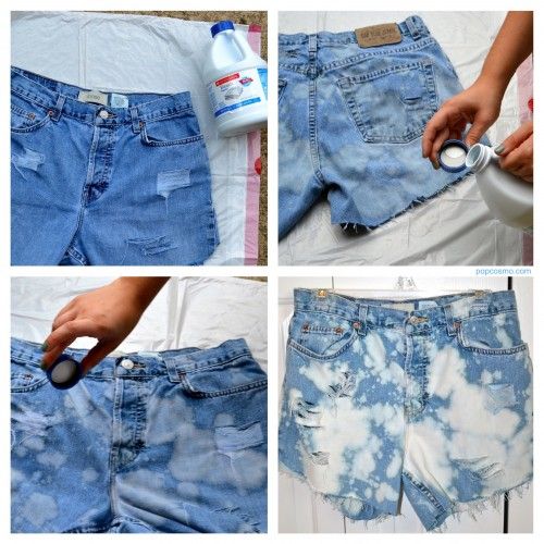 Bleached Diy Jean Shorts