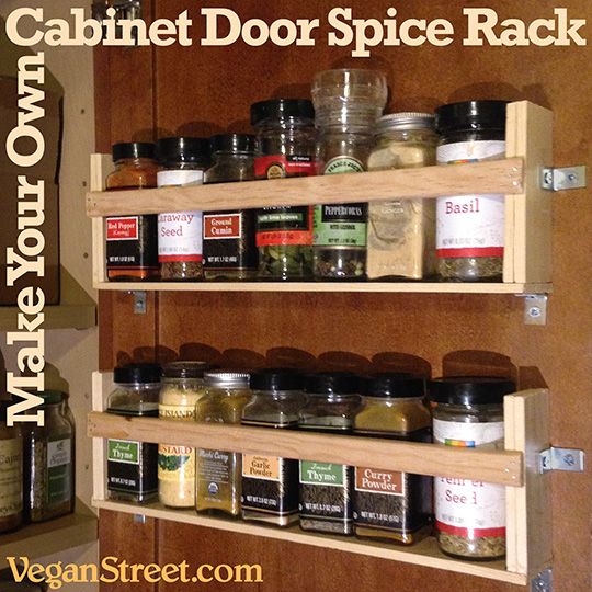 Cabinet Door Spice Rack Diy