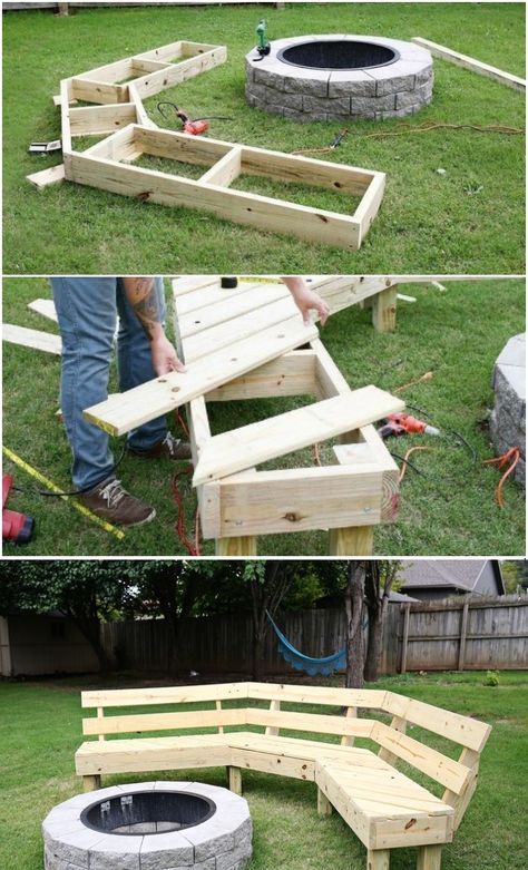 Diy Bench Around Fire Pit