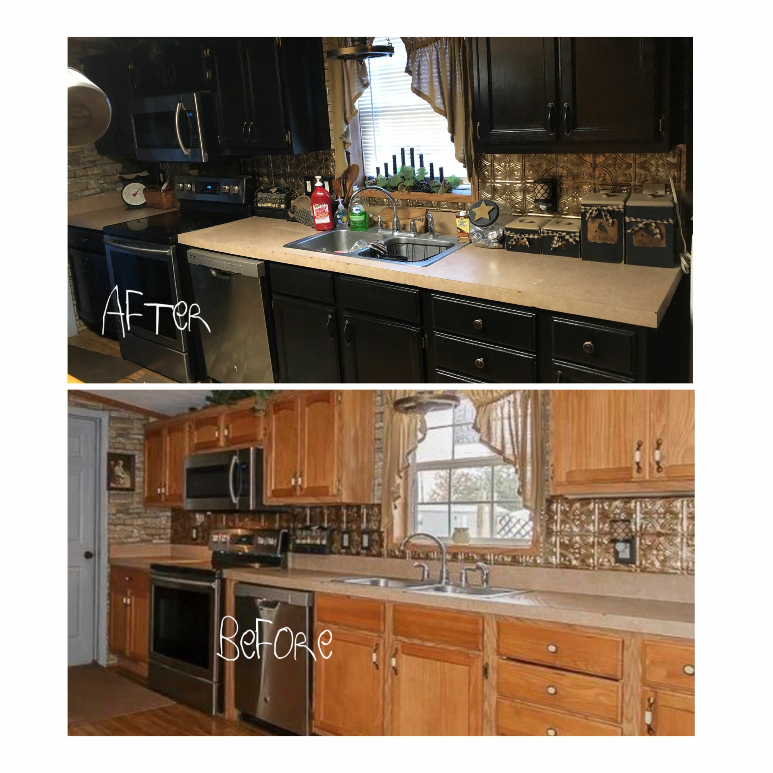 Diy Black Painted Kitchen Cabinets