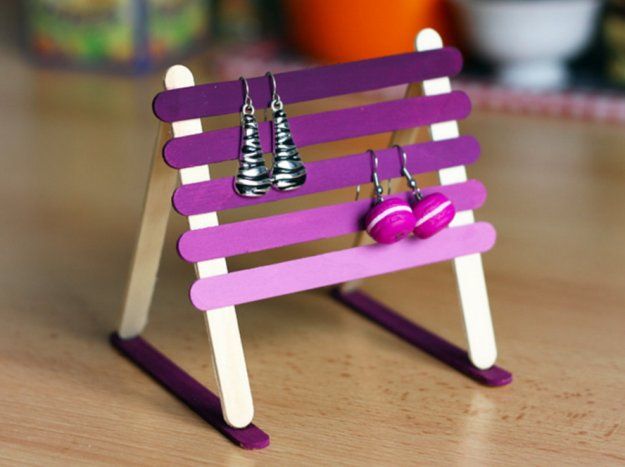 Diy Earring Holder Popsicle Sticks