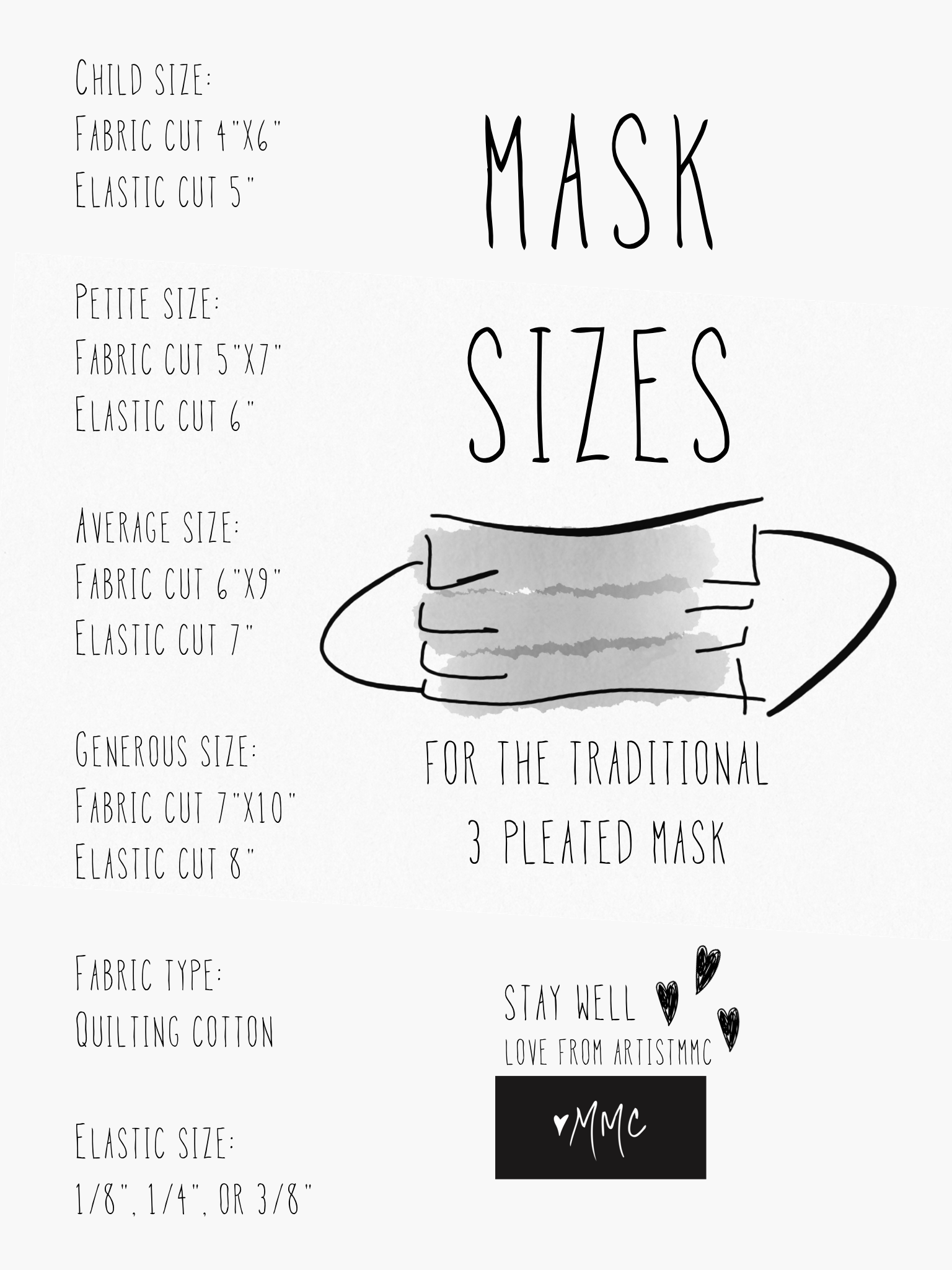 Diy Face Mask Size Chart