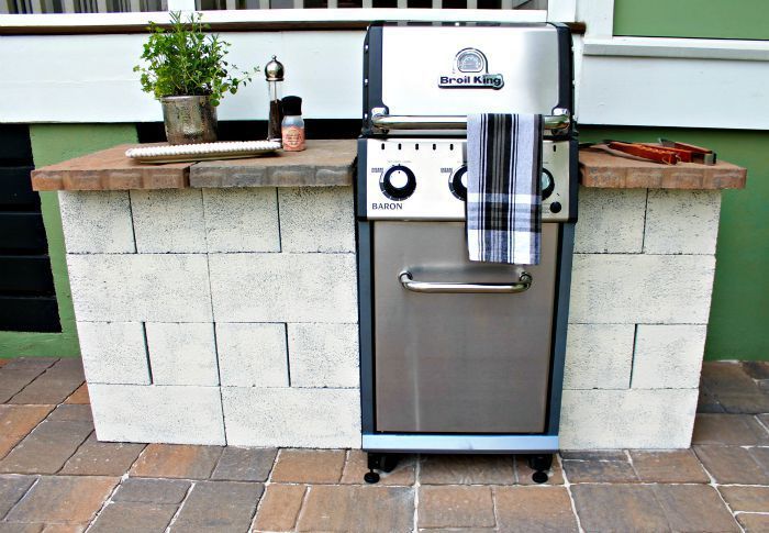 Diy Grill Station With Cinder Blocks