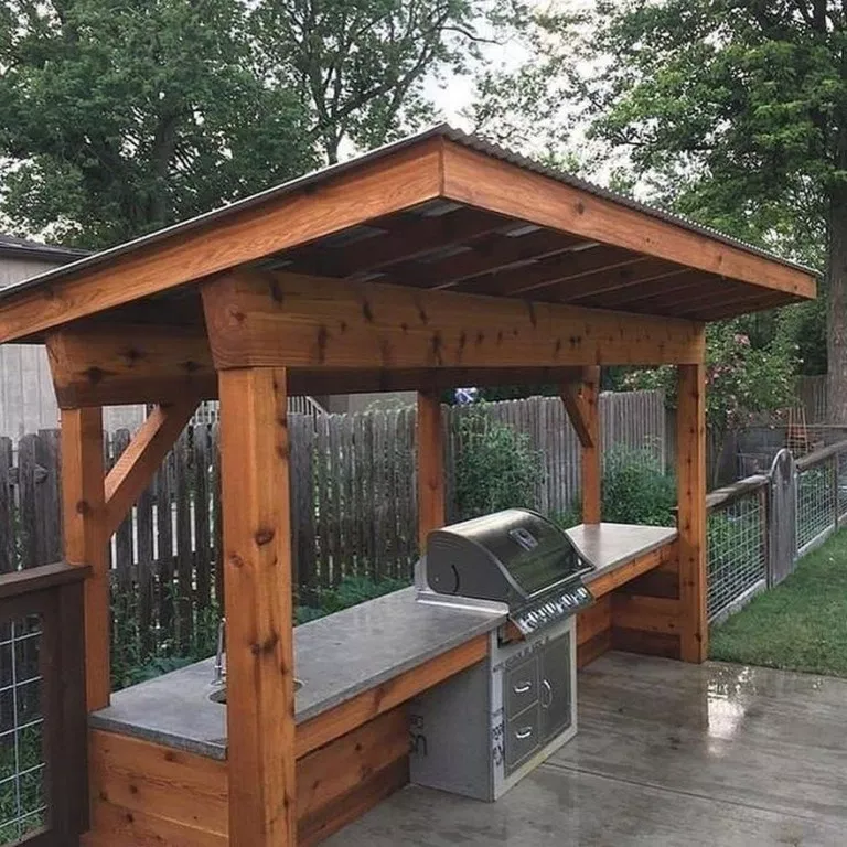 Diy Grill Station With Roof