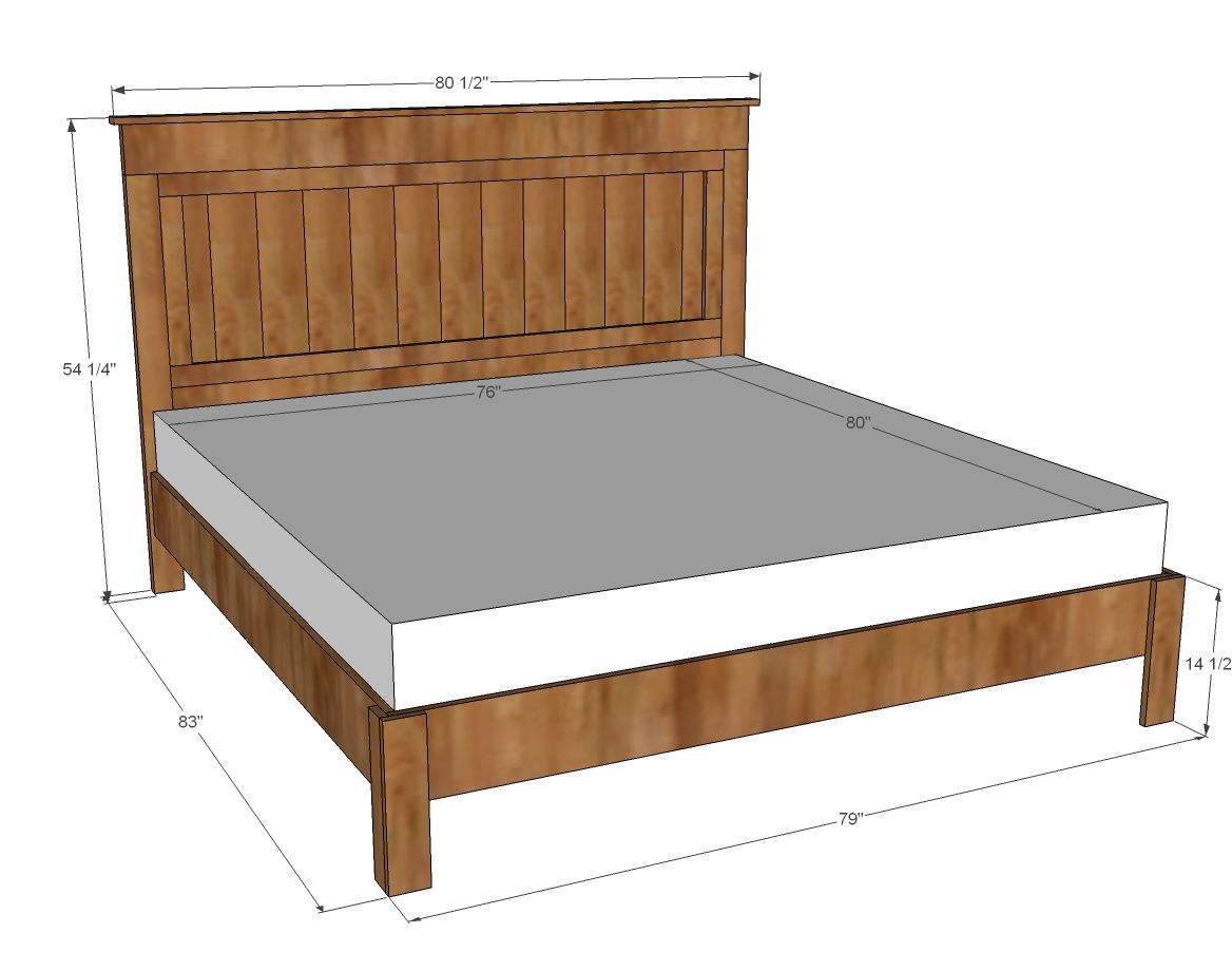 Diy King Bed Frame Dimensions