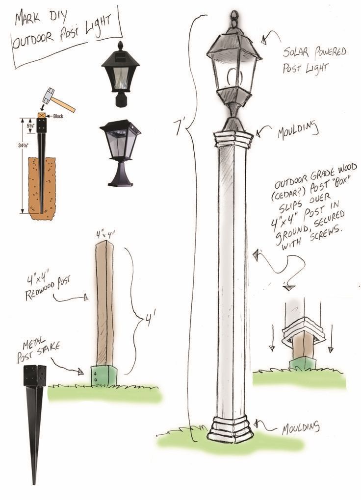 Diy Lamp Post With Solar Lights