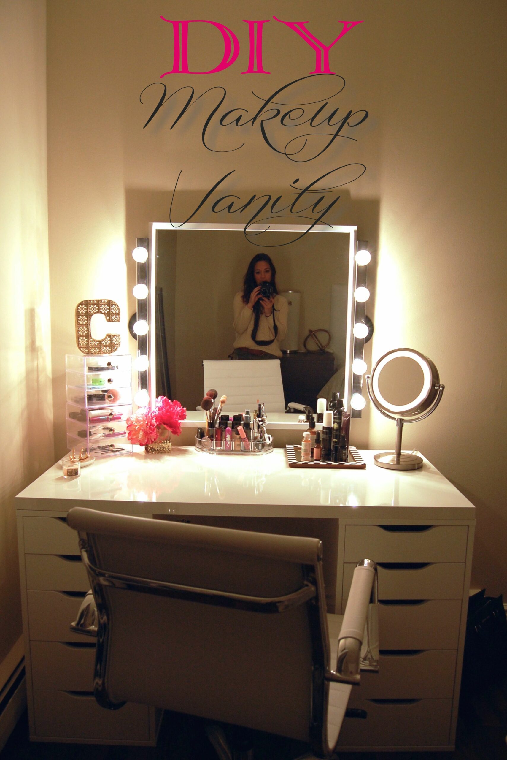 Diy Makeup Vanity With Lights