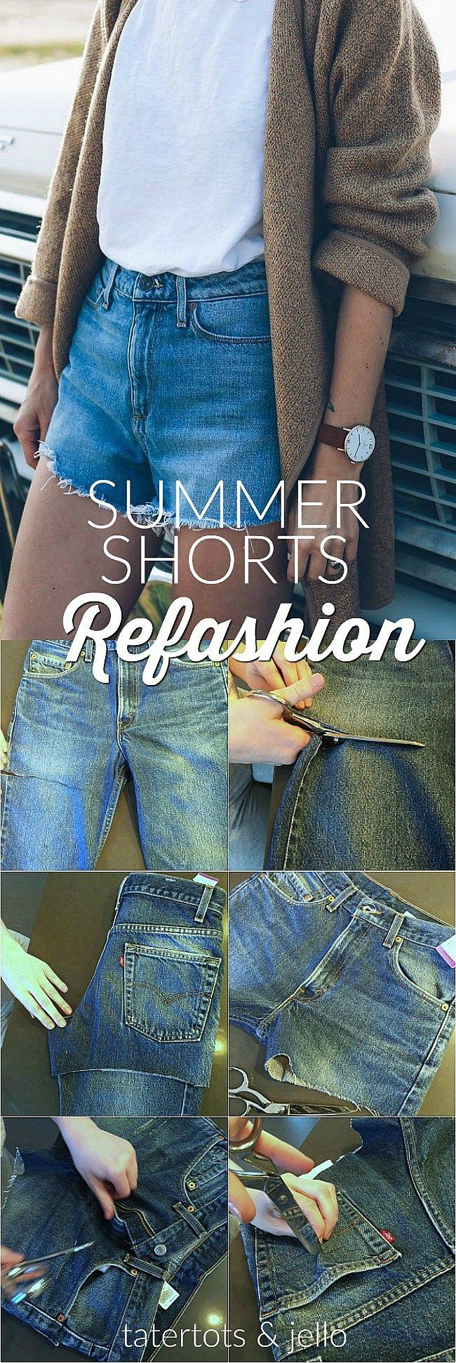 Diy Mens Jeans To Womens Shorts