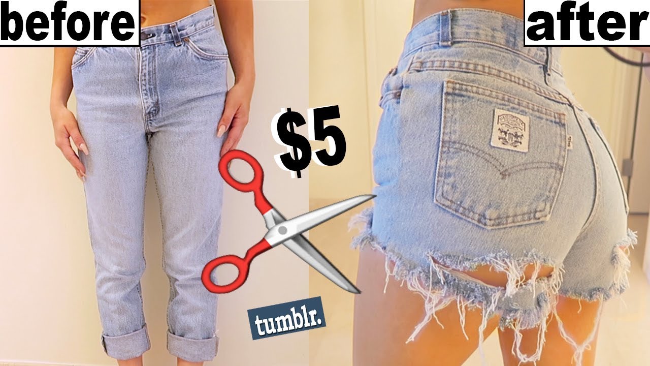 Diy Old Jeans To Shorts