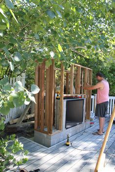 Diy Outdoor Fireplace On Deck