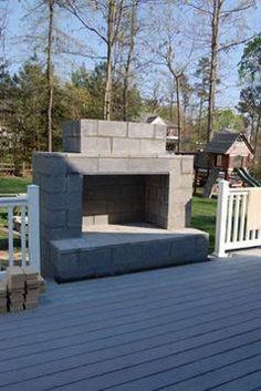 Diy Outdoor Fireplace Using Cinder Blocks