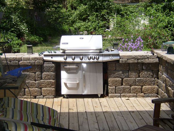 Diy Outdoor Kitchen With Freestanding Grill