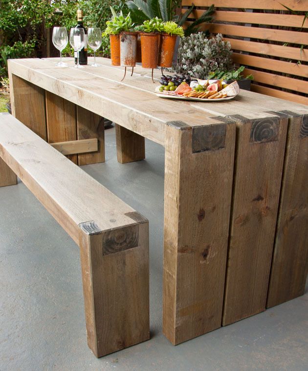 Diy Outdoor Table And Bench Seats