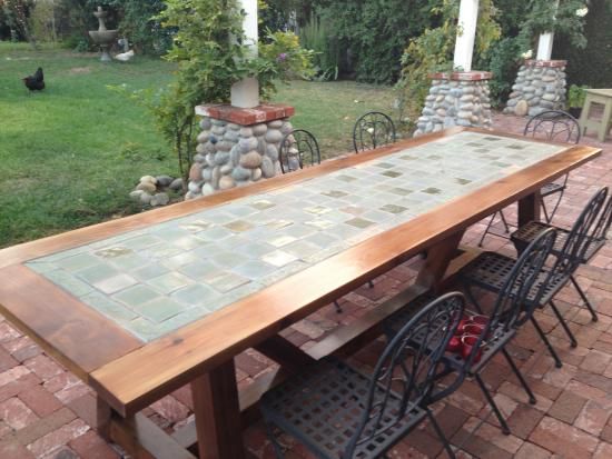 Diy Outdoor Table With Tile Top