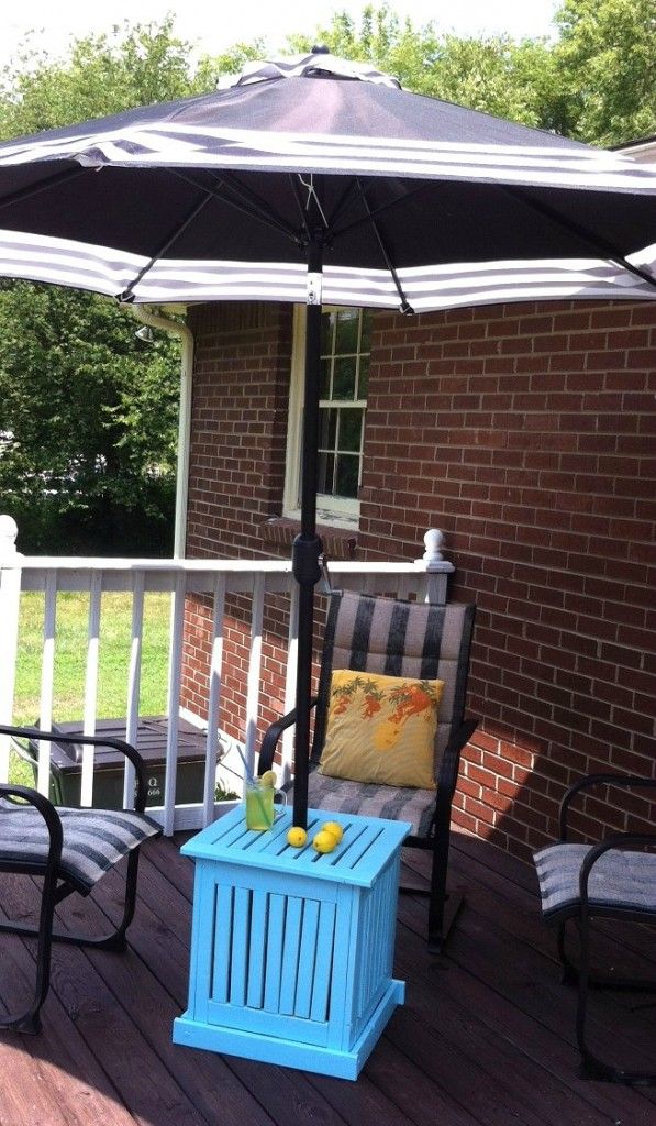 Diy Patio Umbrella Stand Table