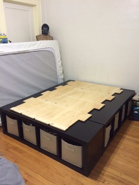 Diy Platform Bed With Storage Cubes