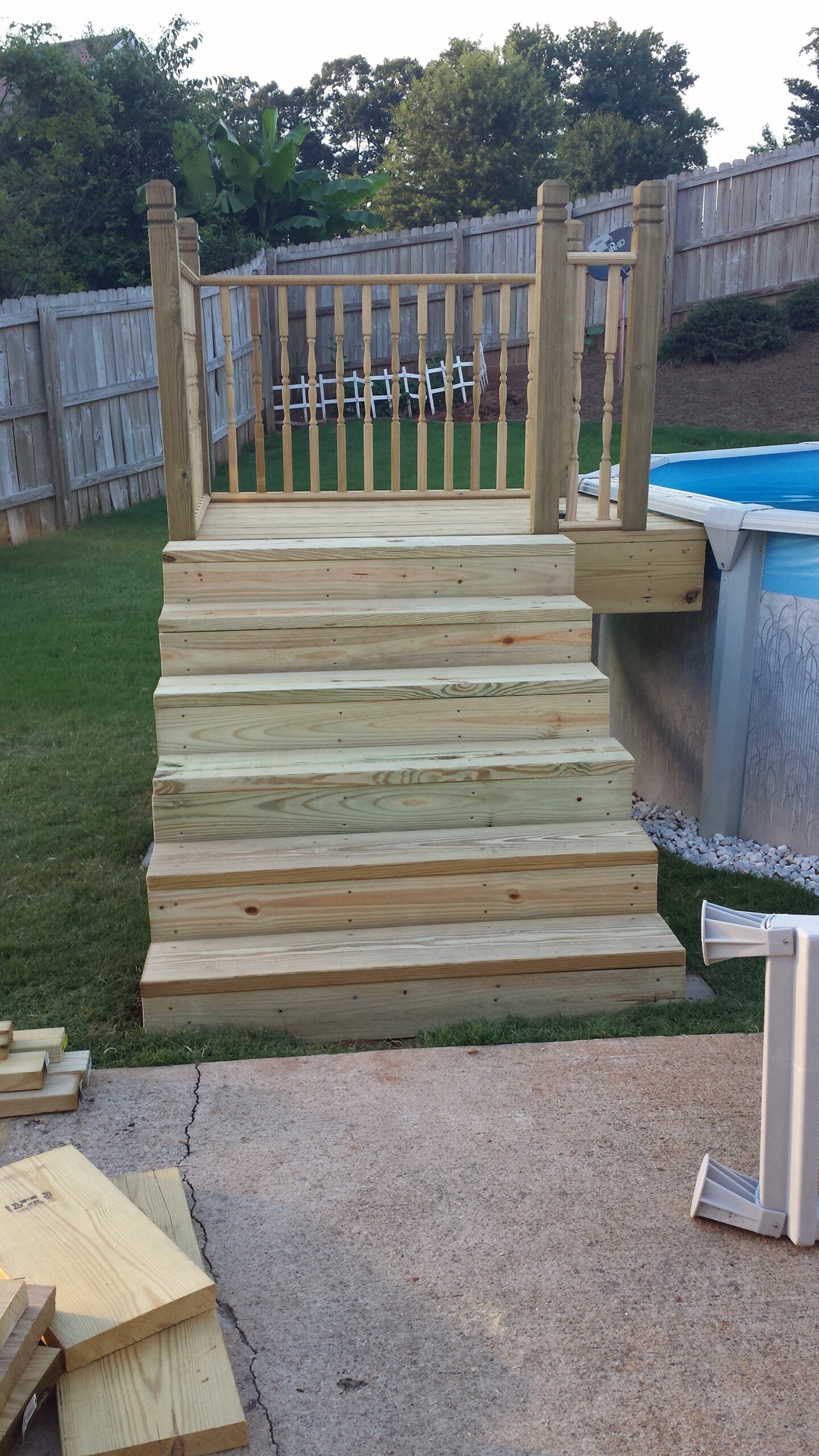 Diy Pool Deck Stairs