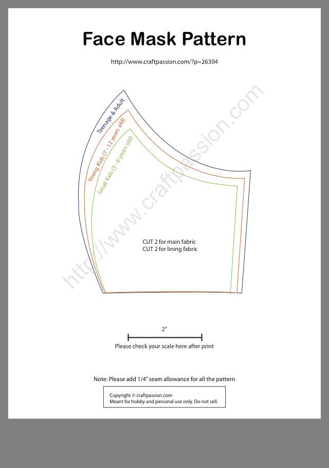 Diy Printable Free Face Mask Pattern