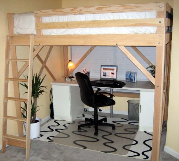 Diy Queen Loft Bed With Desk