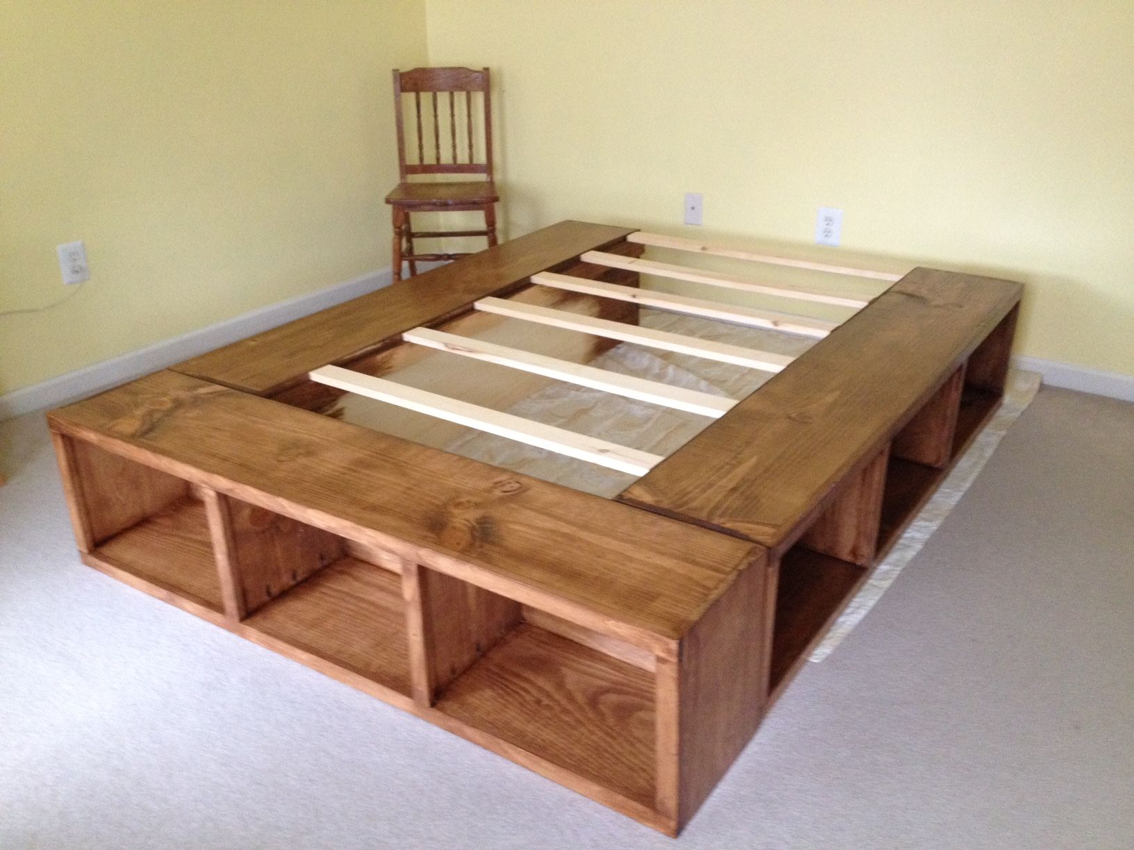 Diy Queen Size Bed Frame With Storage