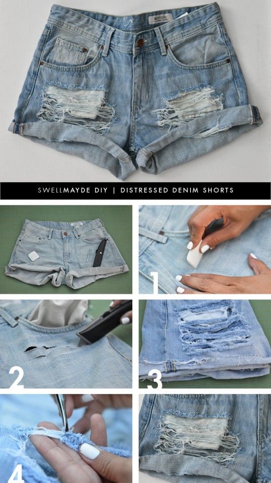 Diy Ripped Jean Shorts