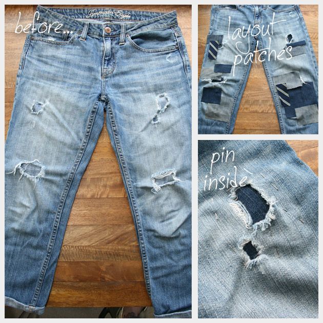 Diy Ripped Jeans With Patches